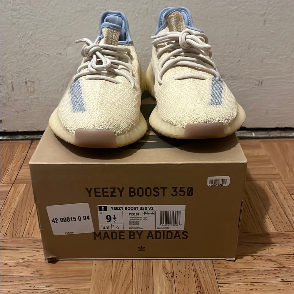 Adidas Yeezy Boost 350 V2 Cream and Blue Sneakers